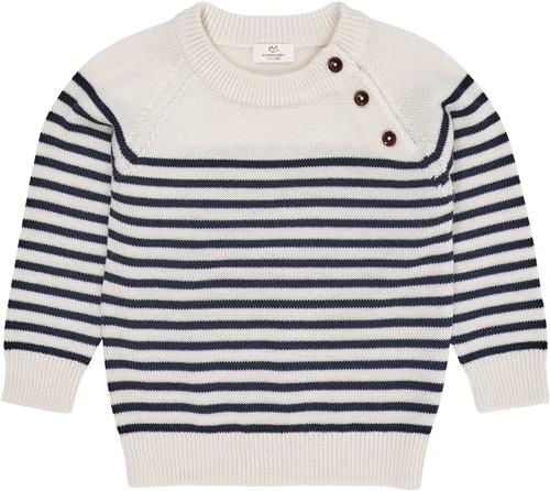 Copenhagen Colors Merino Classic Striped Pullover Kvinde Cream/navy Strip Sweaters Str 104 Merino - hos Magasin