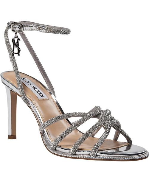 Steve Madden Kailynr Sandal Kvinde Silver Højhælede Sandaler Str 39 - hos Magasin