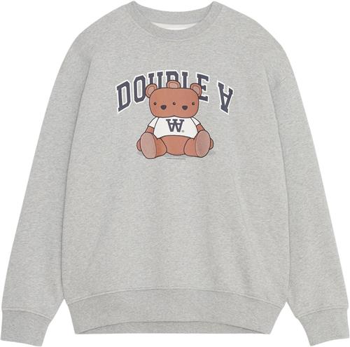 Wood Wood Wwnoel Bear Sweatshirt Mand Grey Melange Sweatshirts Str XL - hos Magasin