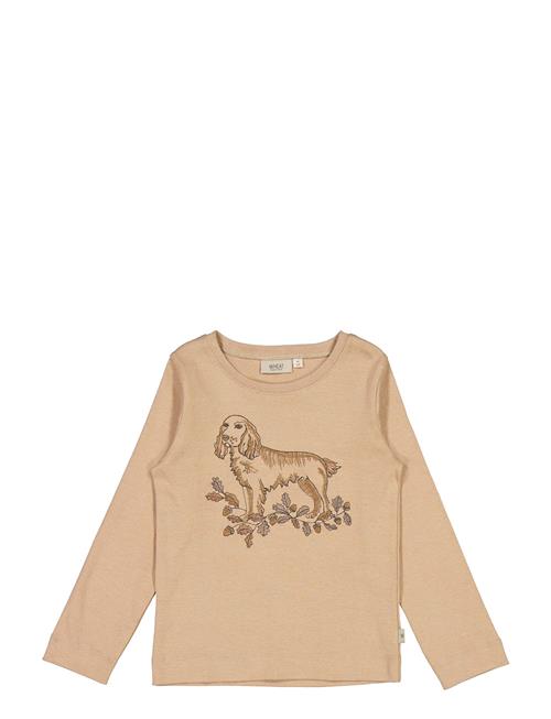 Wheat T-Shirt Dog Embroidery Wheat Beige