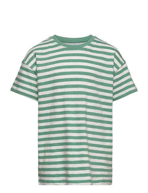 Lindex Top Ss Essential Stripe Lindex Green