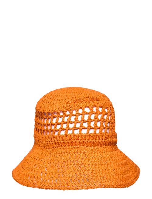 Lindex Straw Hat Crochet W Holes Lindex Orange