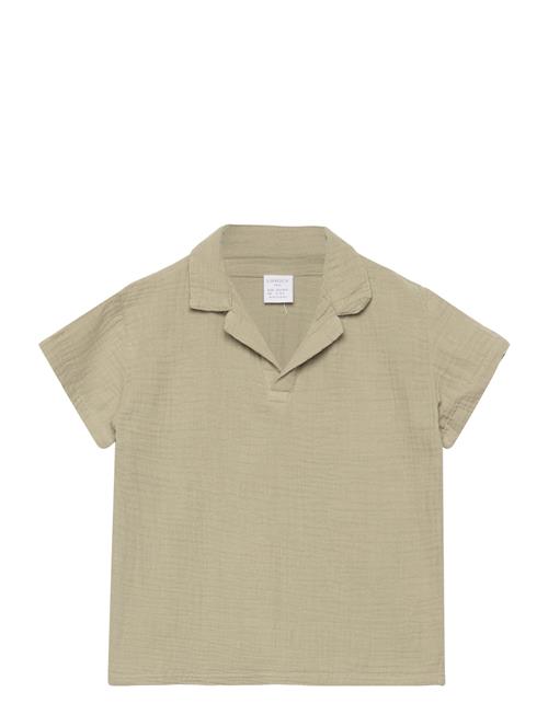 Lindex Top Ss Double Weave Lindex Khaki