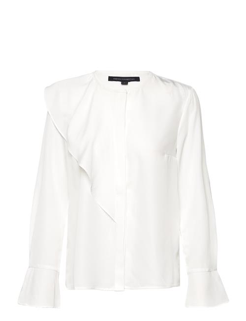 French Connection Crepe Light Asymm Frill Shirt French Connection White