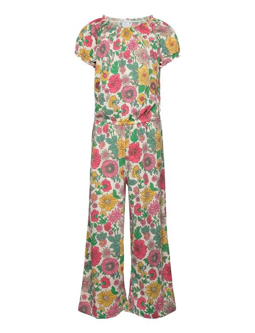 Lindex Jumpsuit Crincle Tricot Aop Lindex Yellow