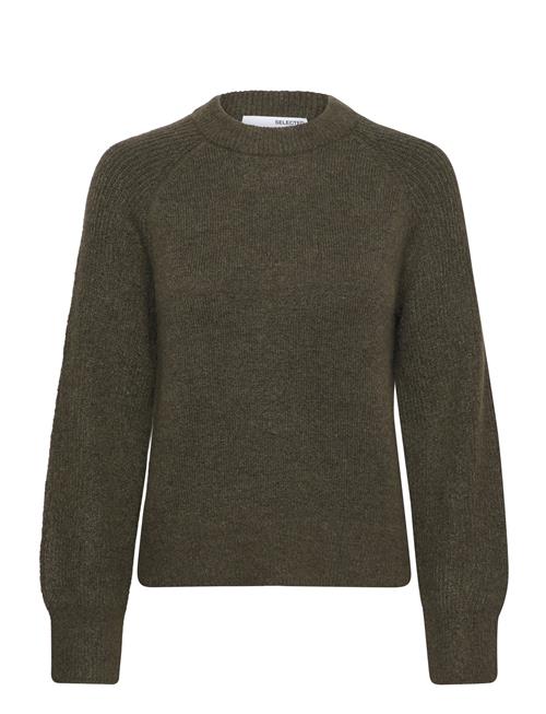 Selected Femme Slfrena Ls Knit O-Neck Camp Selected Femme Khaki