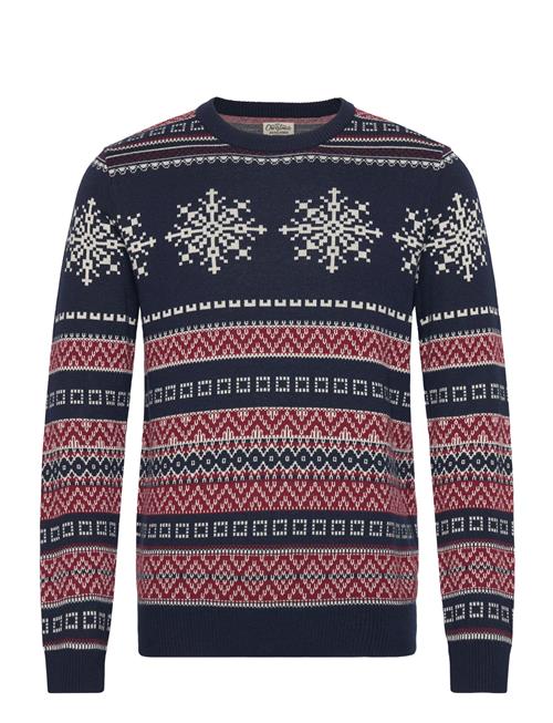 Se Jack & Jones Jjxmas Snowball Knit Crew Neck Jack & J S Navy ved Booztlet