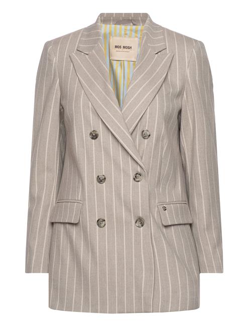 Se MOS MOSH Mmmilla Stripe Blazer MOS MOSH Beige ved Booztlet