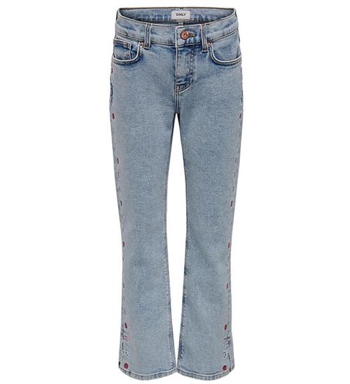 Se Kids Only Jeans - KogBillie - Light Blue Denim/Embroidery ved KidsWorld