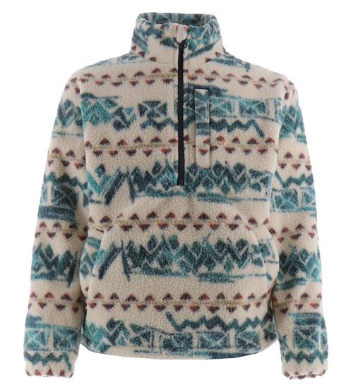 Billabong FleecetrÃ¸je - Boundary Mock Neck - Hvid/GrÃ¸n/RÃ¸d