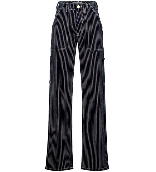 Se Sofie Schnoor Girls Jeans - Dark Blue Stribet ved KidsWorld