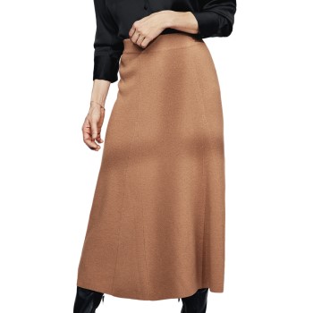 Pierre Robert X Jenny Skavlan Wool Flared Skirt Kamel merinould Small Dame