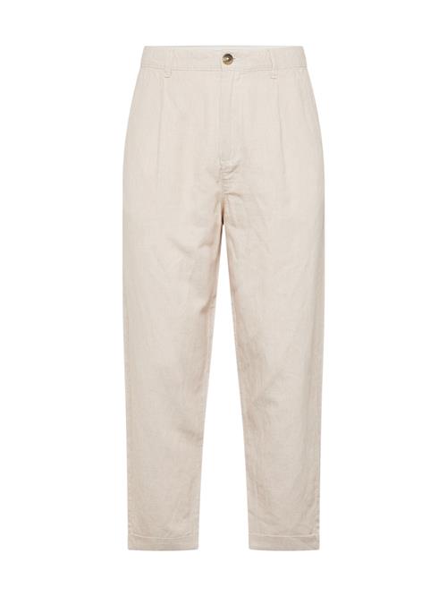 SELECTED HOMME Bukser med lægfolder  creme / mørkebeige