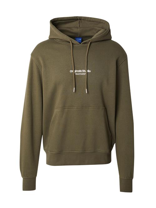 Se JACK & JONES Sweatshirt 'JORVESTERBRO'  khaki / hvid ved About You