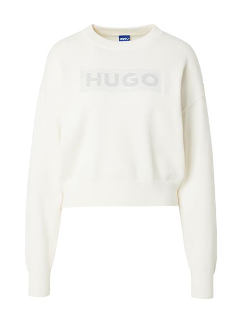 HUGO Pullover 'Slogerix_B'  sølv / naturhvid