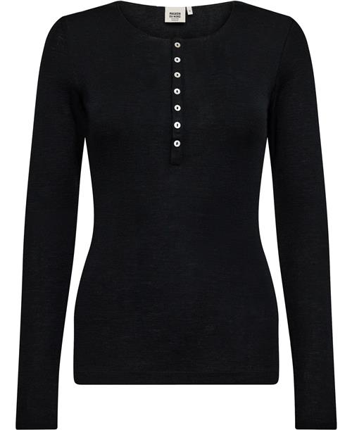 Magasin du Nord Collection Magasin Cilla 3 RWS Merino Wool Kvinde Black Langærmede Tshirts Str XL Merino