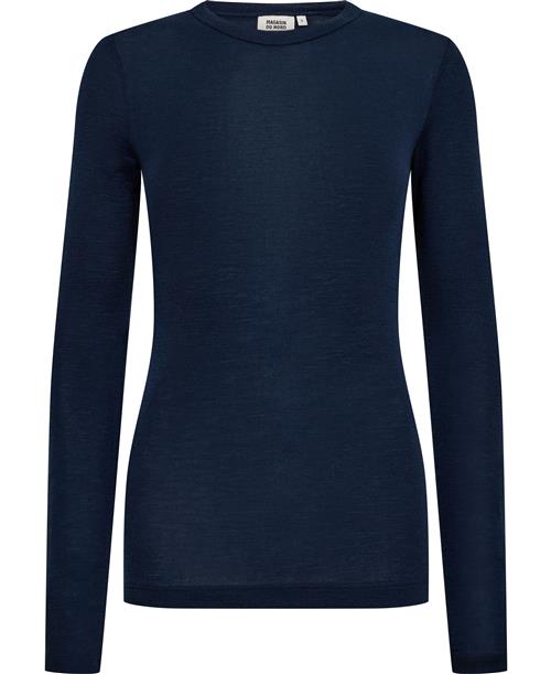 Magasin du Nord Collection Magasin Cilla 1 RWS Merino Wool Kvinde Night Sky Langærmede Tshirts Str L Merino