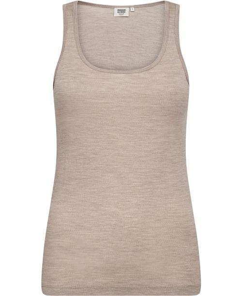 Magasin du Nord Collection Magasin Celia 2 100 RWS Merino Wool Kvinde Sand Melange Tanktoppe Str S Merino