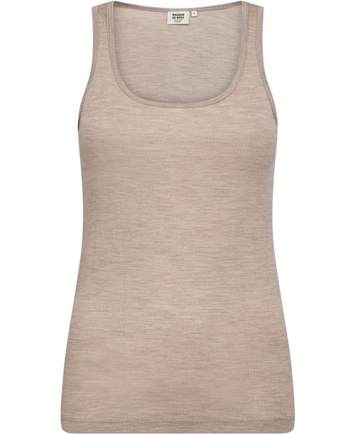 Magasin du Nord Collection Magasin Celia 2 100 RWS Merino Wool Kvinde Sand Melange Tanktoppe Str M Merino