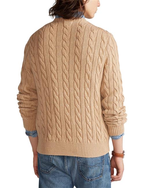 Se Polo Ralph Lauren Cotton Cablelsl-swt Mand Camel Melange Sweaters Slim Fit Str L - Bomuld hos Magasin ved Magasin