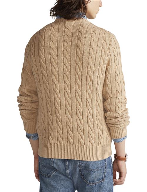 Polo Ralph Lauren Cotton Cablelsl-swt Mand Camel Melange Sweaters Slim Fit Str S - Bomuld hos Magasin