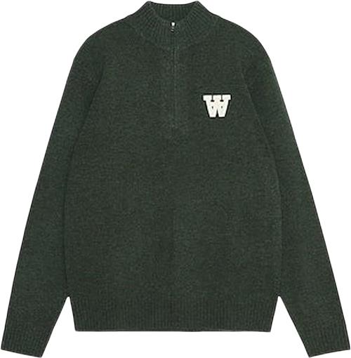 Se Wood Wood Wwblu AA CS Halfzip Kvinde Nature Green Sweaters Str M - hos Magasin ved Magasin