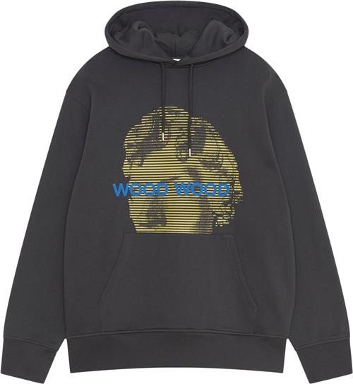 Wood Wood Wwzeus Striped Face Hoodie Gots Mand Anthracite Hoodies Str L - hos Magasin