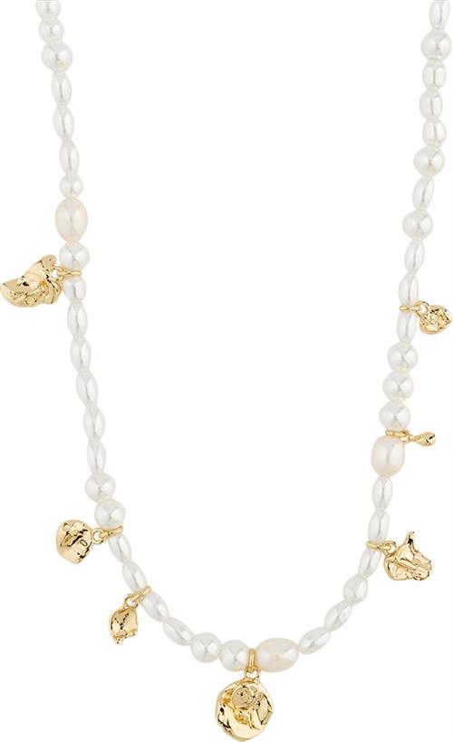 Pilgrim Intent Pearl Necklace Goldplated one size - Halskæder Med Vedhæng hos Magasin