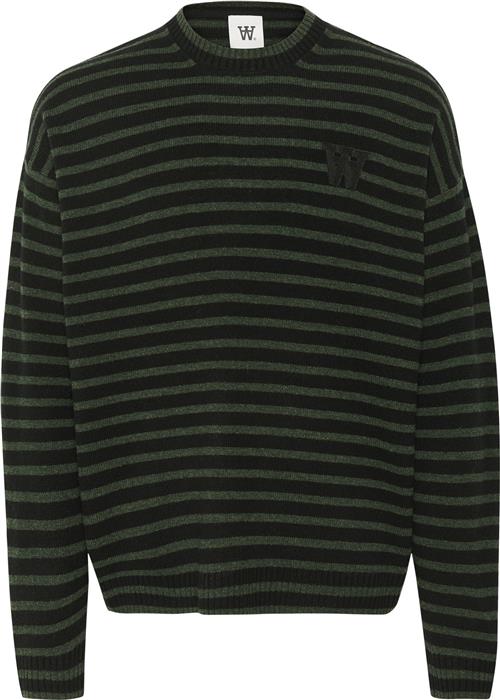 Se Wood Wood Wwtya Striped Oversized Jumper Kvinde Nature Green Sweaters Str XL - hos Magasin ved Magasin