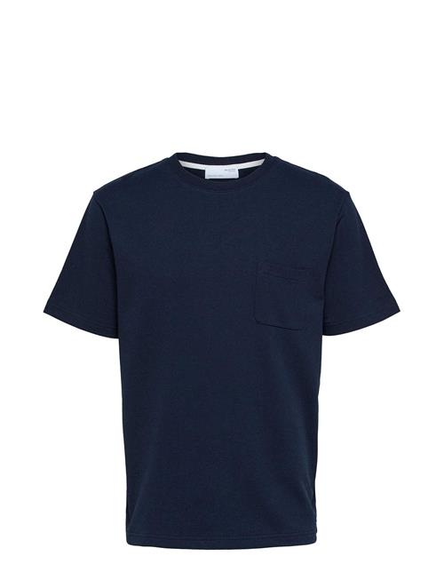 Se Selected Homme Slhrelaxsoon Pocket Ss O-Neck Tee W Selected Homme Navy ved Booztlet