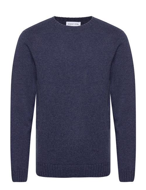 Davida Cashmere Man Chunky O-Neck Sweater Davida Cashmere Blue