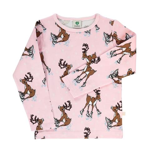 Se Småfolk Raindeer Langærmet T-Shirt Icy Pink | Lyserød | 2-3 years ved Babyshop