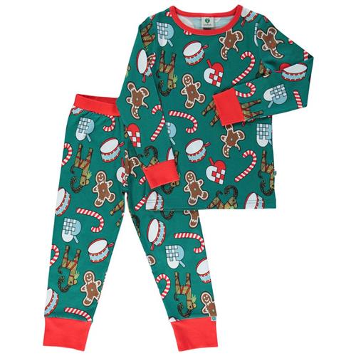 Se Småfolk Julepyjamas Petroleum Green | Grønn | 3-4 years ved Babyshop