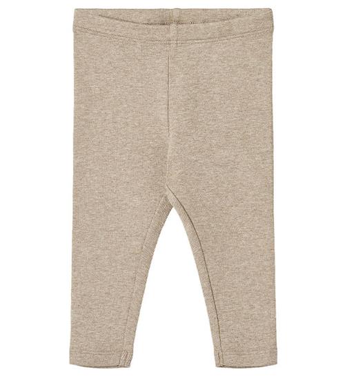 Se Wheat Leggings - Rib - Maddy - Gravel Melange ved KidsWorld