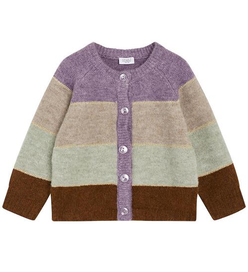 Se Hust and Claire Cardigan - Strik - Charlotte - Dark Plum m. Glim ved KidsWorld