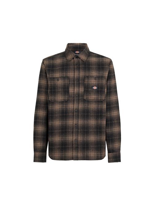 DICKIES Skjorte 'EVANSVILLE'  sepia / sort