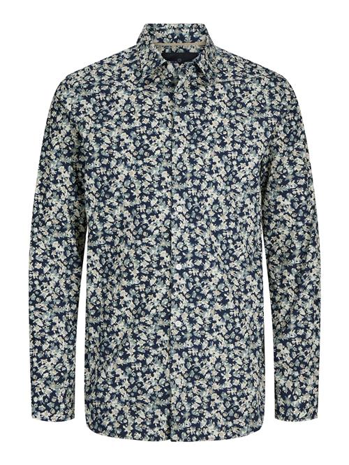 JACK & JONES Skjorte 'Leeds'  navy / røgblå / taupe / greige