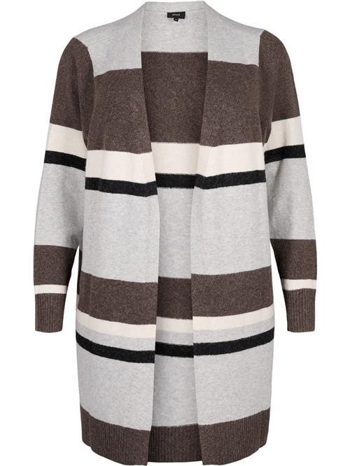 Zizzi Cardigan 'Casunny'  beige / bronze / lysegrå / hvid