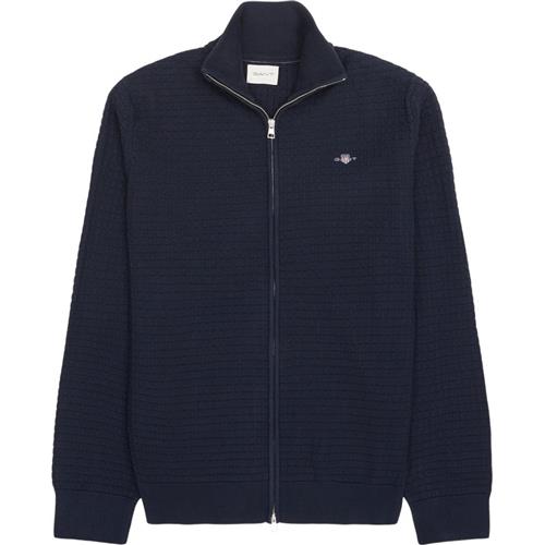 Gant - Cotton Textured Zip Cardigan