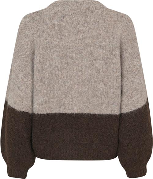 Se A-VIEW Patrisia new Block Knit Kvinde Brown/sand Sweaters Loose Fit Str XS - hos Magasin ved Magasin