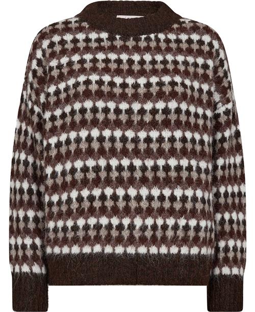 Se A-VIEW Patrisia Knit Pullover Kvinde Brown/sand Sweaters Loose Fit Str S - hos Magasin ved Magasin