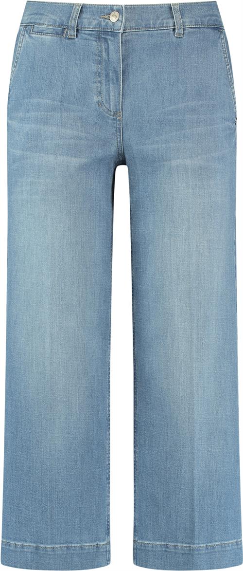 Gerry Weber Jeans Cropped Kvinde Blue Denim With Use Bukser Str 36R - Denim hos Magasin