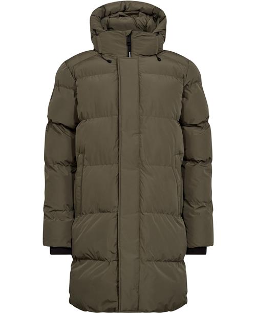 Superdry Hooded Sports Puffer MID JKT Mand Dusty Olive Green Vinterjakker Str L - hos Magasin