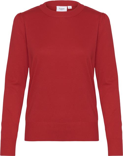 Se Saint Tropez Milasz Pullover Kvinde Racing Red Sweaters Regular Fit Str L - hos Magasin ved Magasin