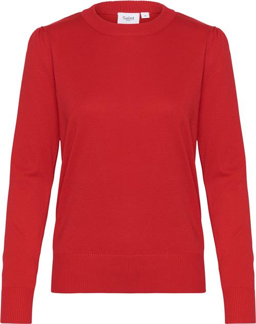 Se Saint Tropez Milasz Pullover Kvinde Racing Red Sweaters Regular Fit Str XL - hos Magasin ved Magasin