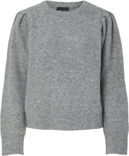 Pieces Pcolivia LS Oneck Knit D2D FSY Kvinde Medium Grey Melange Toppe Str L - hos Magasin