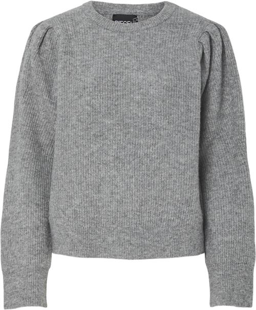 Pieces Pcolivia LS Oneck Knit D2D FSY Kvinde Medium Grey Melange Toppe Str XL - hos Magasin