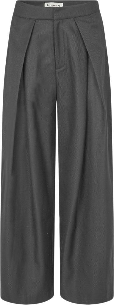 Se Lollys Laundry Zolall Pants Kvinde Dark Grey Melange Bukser Med Brede Ben Str XS - hos Magasin ved Magasin