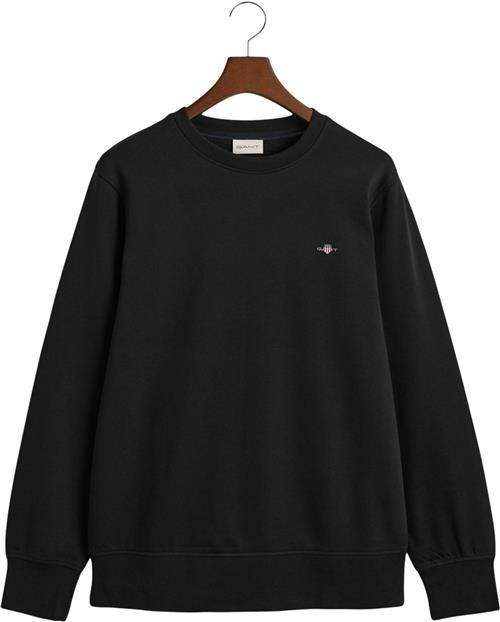 Gant REG EMB Archive Shield Cneck Mand Black Sweatshirts Str L - hos Magasin