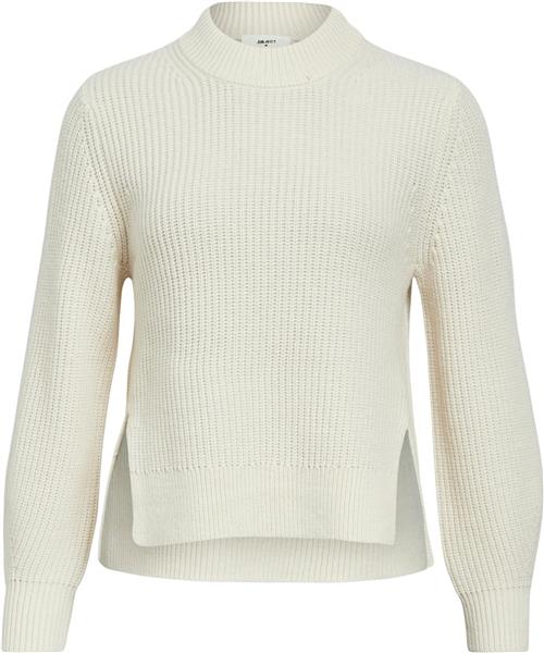 Object Objtopas OZ L/S Knit Pullover CC1 A Kvinde White Sand Toppe Str XL - hos Magasin